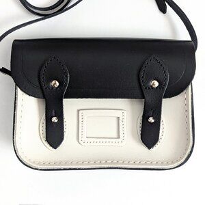 Cambridge Satchel Company Black & White Mini Crossbody Bag & Dust Bag NWOT